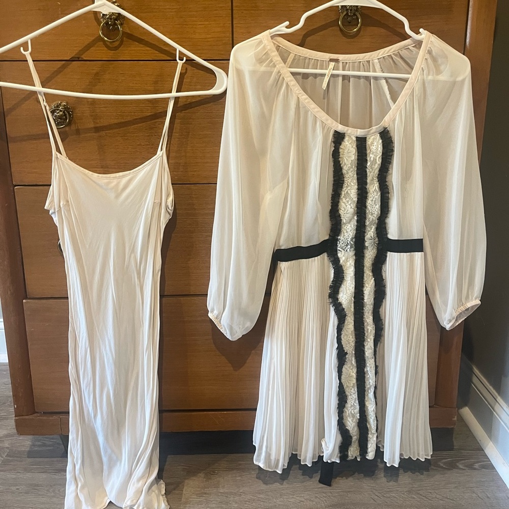 Free People Lace and Pleated Dress with Shift